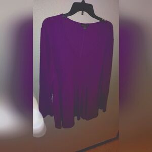 Lane Bryant Purple V-Neck Top Size 22/24
